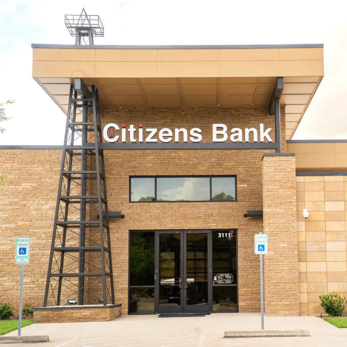 outside facade of bank building